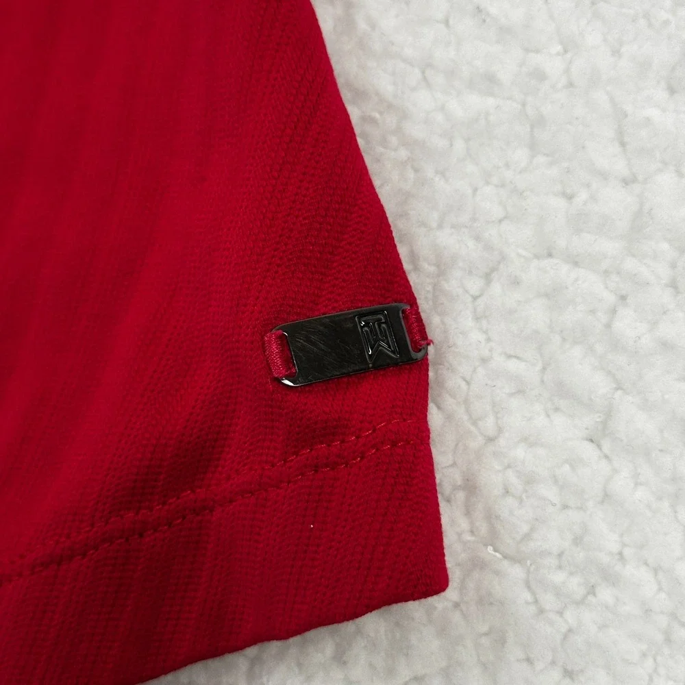 Nike Fit Dry Tiger Woods Collection Polo Shirt Mens Large Red‎ Performance Golf